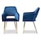 Baxton Studio Germaine Blue Velvet Gold Finished 2-Piece Metal Dining Chair Set 160-9914 - alternate 2